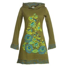 Vishes Langarm Damen Kapuzenkleid Blumenkleid Tunika...