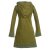 Vishes Langarm Damen Kapuzenkleid Blumenkleid Tunika olive 36-38
