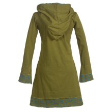 Vishes Langarm Damen Kapuzenkleid Blumenkleid Tunika olive 40