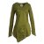 Vishes Langarm Damen Baumwoll Cutwork-Kleid Hoodie Zipfelkapuze Asymmetrisch olive 36