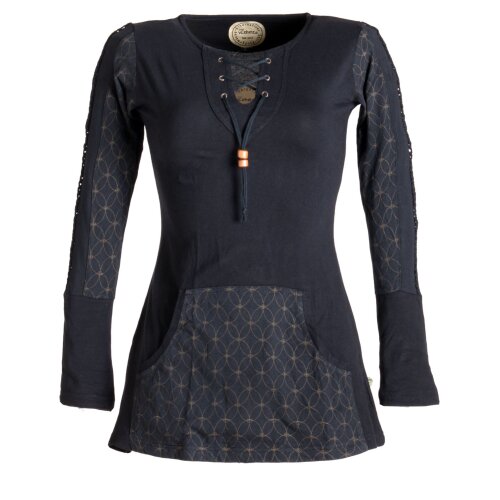 Vishes Sweater mit Bändern aus Baumwolljersey schwarz 48