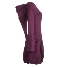 Vishes Warmes Langarm Winterkleid Ballonförmig mit Zipfelkapuze dunkelrot 44