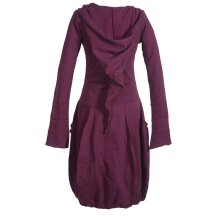 Vishes Warmes Langarm Winterkleid Ballonförmig mit Zipfelkapuze dunkelrot 46