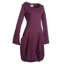 Vishes Warmes Langarm Winterkleid Ballonförmig mit Zipfelkapuze dunkelrot 48