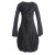 Vishes Warmes Langarm Winterkleid Ballonförmig mit Zipfelkapuze schwarz 44