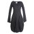 Vishes Warmes Langarm Winterkleid Ballonförmig mit Zipfelkapuze schwarz 46