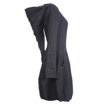 Vishes Warmes Langarm Winterkleid Ballonförmig mit Zipfelkapuze schwarz 50