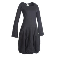 Vishes Warmes Langarm Winterkleid Ballonförmig mit Zipfelkapuze schwarz 50