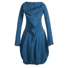 Vishes Warmes Langarm Winterkleid Ballonförmig mit Zipfelkapuze türkis 50