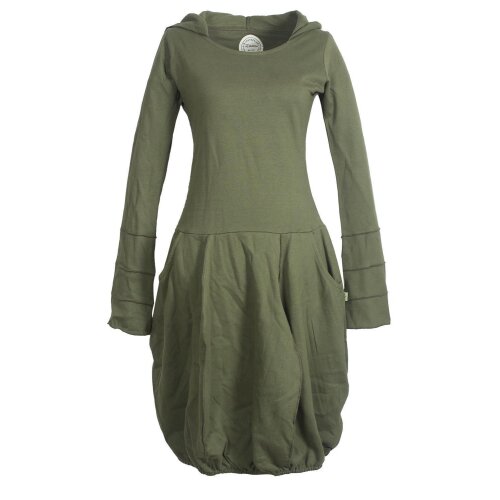 Vishes Warmes Langarm Winterkleid Ballonförmig mit Zipfelkapuze olive 40-42