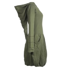 Vishes Warmes Langarm Winterkleid Ballonförmig mit Zipfelkapuze olive 40-42