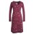 Vishes - Langarm Damen Tie-Dye Batik-Kleid Winter-Kleid Sweat-Kleid dunkelrot 38