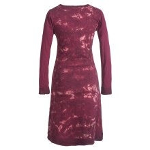 Vishes - Langarm Damen Tie-Dye Batik-Kleid Winter-Kleid Sweat-Kleid dunkelrot 40