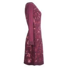 Vishes - Langarm Damen Tie-Dye Batik-Kleid Winter-Kleid Sweat-Kleid dunkelrot 40