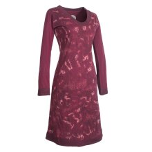 Vishes - Langarm Damen Tie-Dye Batik-Kleid Winter-Kleid Sweat-Kleid dunkelrot 40