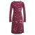 Vishes - Langarm Damen Tie-Dye Batik-Kleid Winter-Kleid Sweat-Kleid dunkelrot 40