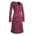 Vishes - Langarm Damen Tie-Dye Batik-Kleid Winter-Kleid Sweat-Kleid dunkelrot 40