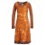 Vishes - Langarm Damen Tie-Dye Batik-Kleid Winter-Kleid Sweat-Kleid orange 38