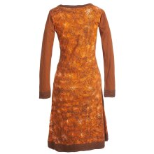 Vishes - Langarm Damen Tie-Dye Batik-Kleid Winter-Kleid Sweat-Kleid orange 42