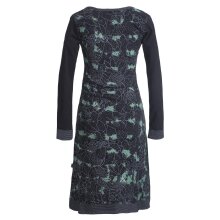 Vishes - Langarm Damen Tie-Dye Batik-Kleid Winter-Kleid Sweat-Kleid schwarz 44