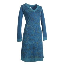 Vishes - Langarm Damen Tie-Dye Batik-Kleid Winter-Kleid Sweat-Kleid türkis 34