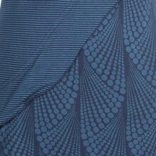 Vishes Damen Kurzarm Lagenlook Kleid Hippie Streifen Punkte Muster dunkelblau 42-44