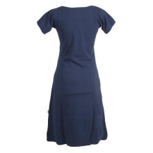 Vishes Damen Kurzarm Lagenlook Kleid Hippie Streifen Punkte Muster dunkelblau 42-44