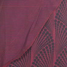 Vishes Damen Kurzarm Lagenlook Kleid Hippie Streifen Punkte Muster dunkelrot 40-42