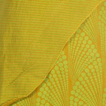 Vishes Damen Kurzarm Lagenlook Kleid Hippie Streifen Punkte Muster gelb 42-44