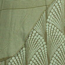 Vishes Damen Kurzarm Lagenlook Kleid Hippie Streifen Punkte Muster olive 36-38