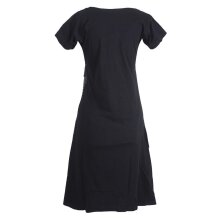 Vishes Damen Kurzarm Lagenlook Kleid Hippie Streifen Punkte Muster schwarz 42-44