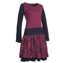 Vishes Langarm Damen Tulpen-Kleid Ballon-kleid Sweat-Kleid Baumwoll-kleid dunkelrot 46