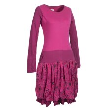 Vishes Langarm Damen Tulpen-Kleid Ballon-kleid Sweat-Kleid Baumwoll-kleid rosa 44