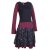 Vishes Langarm Damen Tulpen-Kleid Ballon-kleid Sweat-Kleid Baumwoll-kleid schwarz 36