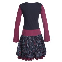 Vishes Langarm Damen Tulpen-Kleid Ballon-kleid Sweat-Kleid Baumwoll-kleid schwarz 50