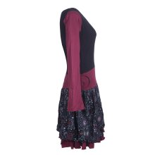 Vishes Langarm Damen Tulpen-Kleid Ballon-kleid Sweat-Kleid Baumwoll-kleid schwarz 50