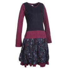 Vishes Langarm Damen Tulpen-Kleid Ballon-kleid Sweat-Kleid Baumwoll-kleid schwarz 50