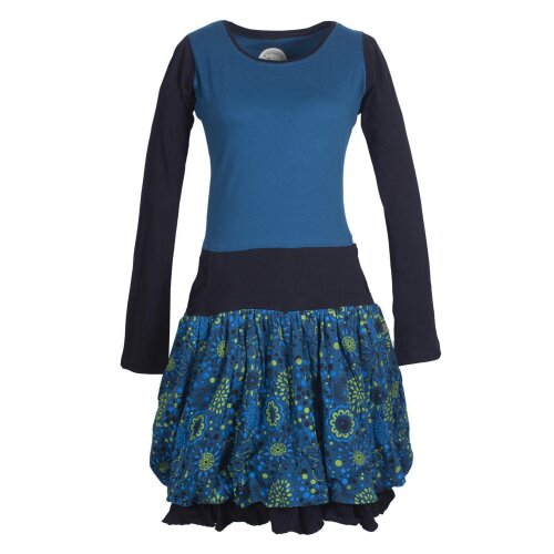 Vishes Langarm Damen Tulpen-Kleid Ballon-kleid Sweat-Kleid Baumwoll-kleid türkis 36