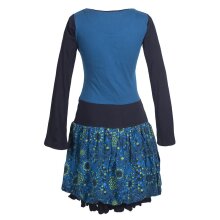 Vishes Langarm Damen Tulpen-Kleid Ballon-kleid Sweat-Kleid Baumwoll-kleid türkis 36