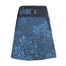 Vishes Damen A Line Wickelrock Cacheur Kurz Midi Mini-rock Druckknöpfe Tasche schwarz-türkis 42-50