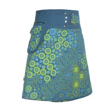 Vishes Damen A Line Wickelrock Cacheur Kurz Midi Mini-rock Druckknöpfe Tasche türkis-hellgrün 42-50