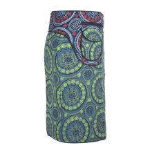 Vishes Damen A Line Wickelrock Cacheur Knielang Kurz Midi Druckknöpfe Tasche türkis-schwarz 34-40