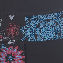 Vishes - Damen Kurzarm Kleid Hippie Blumen Muster Sidebag Tasche schwarz 40-42