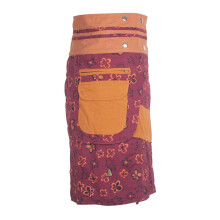 Vishes Damen A-Line Wickelrock Rock Midi Cacheur Minirock Druckknöpfe Tasche dunkelrot 34-38