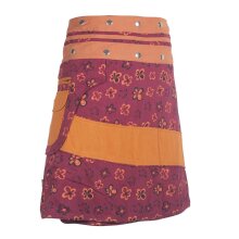 Vishes Damen A-Line Wickelrock Rock Midi Cacheur Minirock Druckknöpfe Tasche dunkelrot 34-38