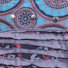 Vishes Wickelrock Rock zum Wickeln Druckknöpfe Cutwork Blumen Mandala Sidebag  schwarz-grau 44-50