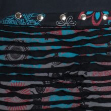 Vishes - Wickelrock Rock zum Wickeln Druckknöpfe Cutwork Blumen Mandala Sidebag grau-schwarz 42-50