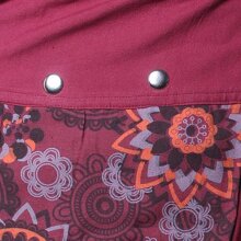 Vishes Damen Wickelrock Druckknöpfe Mandala Blümchen dunkelrot 42-50