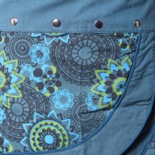 Vishes Damen Wickelrock Druckknöpfe Mandala Blümchen türkis 42-50