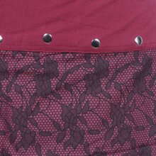 Vishes - Damen Wickelrock Rock zum Wickeln mit Druckknöpfen Spitze Blumen dunkelrot 42-50